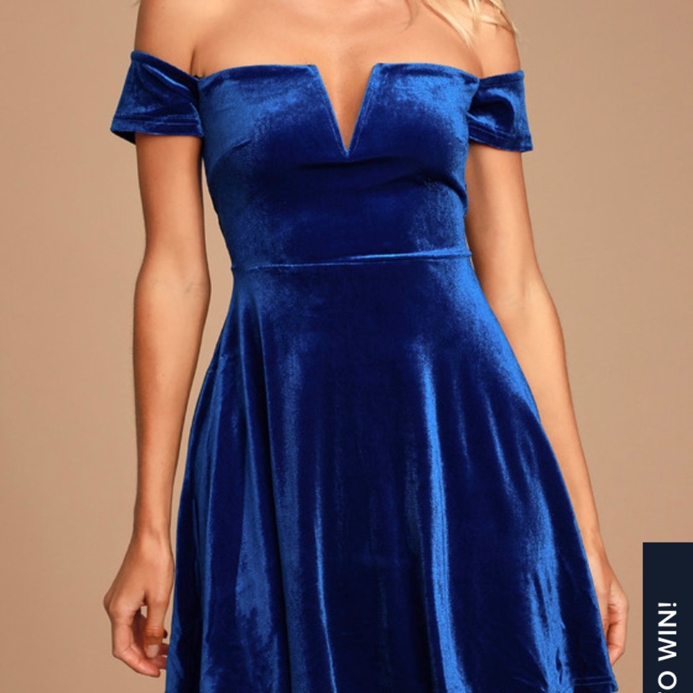 Lulus Blue Velvet mini dress
